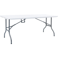 vidaXL Folding Garden Table White 180x72x72 cm HDPE
