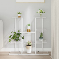 vidaXL Flower Stand 94.5x25x89 cm White Iron