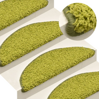 vidaXL Carpet Stair Treads 15 pcs Green 56x17x3 cm