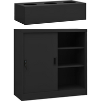 vidaXL Sliding Door Cabinet with Planter Box Anthracite Steel