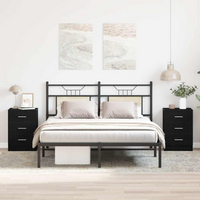 vidaXL Bedside Cabinets 2 pcs Black Oak 38x35x55 cm Engineered Wood