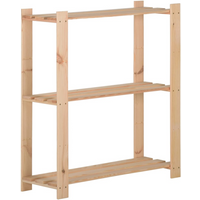 vidaXL 3-Tier Storage Rack 80x28.5x90 cm Solid Pinewood