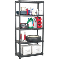 vidaXL Storage Shelf 5-Tier Black 91.5x45.7x185 cm Plastic