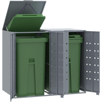 vidaXL Wheelie Bin Storage for 2 Bins Grey 138x79x117 cm Steel