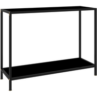 vidaXL Console Table Black 100x35x75 cm Tempered Glass
