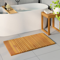 vidaXL Bath Mat Plain Brown 100 x 55 cm Wood