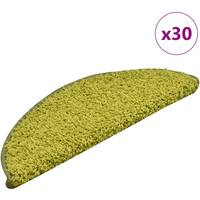 vidaXL Stair Mats 30 pcs 56x17x3 cm Green Half Round