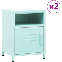 vidaXL Nightstands 2 pcs Mint 35x35x51 cm Steel