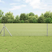 vidaXL Welded Wire Fence Silver 0.6 x 50 m