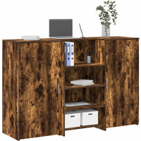 vidaXL Reception Desk Smoked Oak 155x50x103.5 cm Engineered Wood