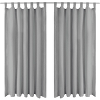 vidaXL Micro-Satin Curtains 2 pcs with Loops 140x175 cm Grey