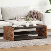 vidaXL Coffee Table Natural 110 x 55 x 35 cm Solid Mahogany Wood