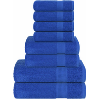 vidaXL 8 Piece Towel Set "FROGN" Blue 360 gsm