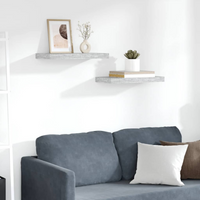 vidaXL Floating Wall Shelves 2 pcs Concrete Grey 50x23x3.8 cm MDF