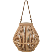 vidaXL Hanging Candle Lantern Holder Wicker Natural