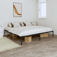 vidaXL Metal Bed Frame without Mattress Black 180x200cm