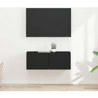vidaXL TV Wall Cabinet 2 pcs Black 39 x 31 x 29.5 cm Engineered Wood