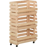 vidaXL Vegetable Trolley 37x30x80 cm Solid Pinewood