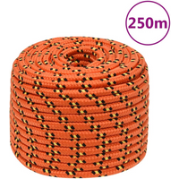 vidaXL Boat Rope Orange 12 mm 250 m Polypropylene