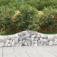 vidaXL Arched Gabion Baskets 11 pcs 200x30x40/60 cm Galvanised Iron