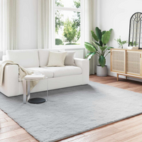 vidaXL Anti-Slip Faux Rabbit Fur Rug Olite Grey 240 x 240 cm Polyester