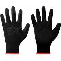 vidaXL Work Gloves 24 pcs Black 7 / S Polyester