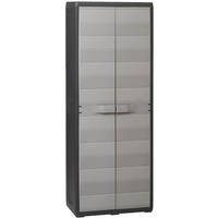 vidaXL Garden Storage Cabinet with 3 Shelves Black and Grey