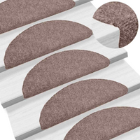 Stair Mats Self-adhesive 56x17x3 cm Light Half Round