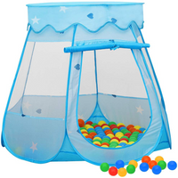 vidaXL Children Play Tent with 250 Balls Blue 102x102x82 cm
