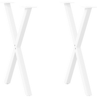 vidaXL Dining Table Legs X-Shaped 2 pcs White 57x(72-73) cm Steel