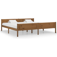 vidaXL Bed Frame without Mattress Solid Pinewood Honey Brown 200x200 cm