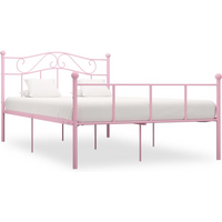 284540 vidaXL Bed Frame without Mattress Pink Metal 140x200 cm