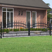 vidaXL Fence Gate with Spear Top Black 302x78 cm Powder-coated Steel