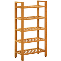 vidaXL Shoe Rack with 5 Shelves 50x27x100 cm Solid Oak Wood