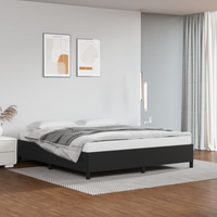 vidaXL Bed Frame without Mattress Black Super King Faux Leather