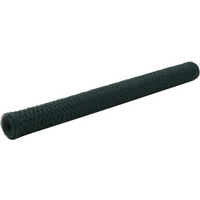 vidaXL Chicken Wire Fence Steel with PVC Coating 25x1.5 m Green