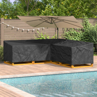 vidaXL Furniture Cover Black 270 x 270 x 80 cm 420D Oxford Fbric