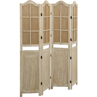 vidaXL 4-Panel Room Divider Brown 140x165 cm Fabric