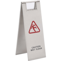 vidaXL Folding Wet Floor Sign Stainless Steel
