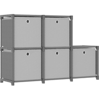 vidaXL 5-Cube Display Shelf with Boxes Black 103x30x72.5 cm Fabric