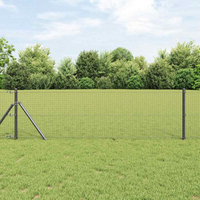 vidaXL Fence Post Grey 100 x 0.5 m (25 x 25 mm mesh) Steel and PVC