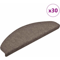 vidaXL Stair Mats Self-adhesive 30 pcs 65x21x4 cm Beige Half Round Large