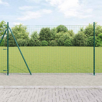 vidaXL Fence with Posts Green 1.5 x 10 m Steel