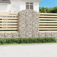 vidaXL Arched Gabion Basket 150x30x220/240 cm Galvanised Iron
