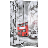 vidaXL Folding Room Divider 120x170 cm London Bus Black and White