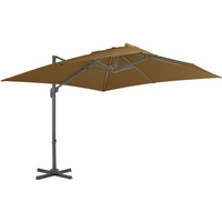 vidaXL Cantilever Garden Parasol with Aluminium Pole 300x300 cm Taupe