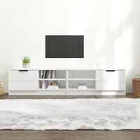 vidaXL TV Cabinets 2 pcs High Gloss White 80x35x36.5cm Engineered Wood