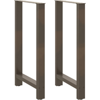 vidaXL Bar Table Legs Natural Steel 2 pcs 60x(100-101) cm Steel