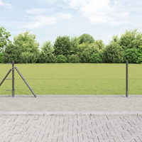 vidaXL Fence Post Grey 25 x 0.4 m (25 mm mesh) Steel and PVC