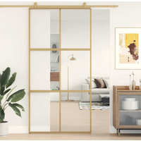vidaXL Sliding Door Gold 102.5x205 cm Clear ESG Glass and Aluminium